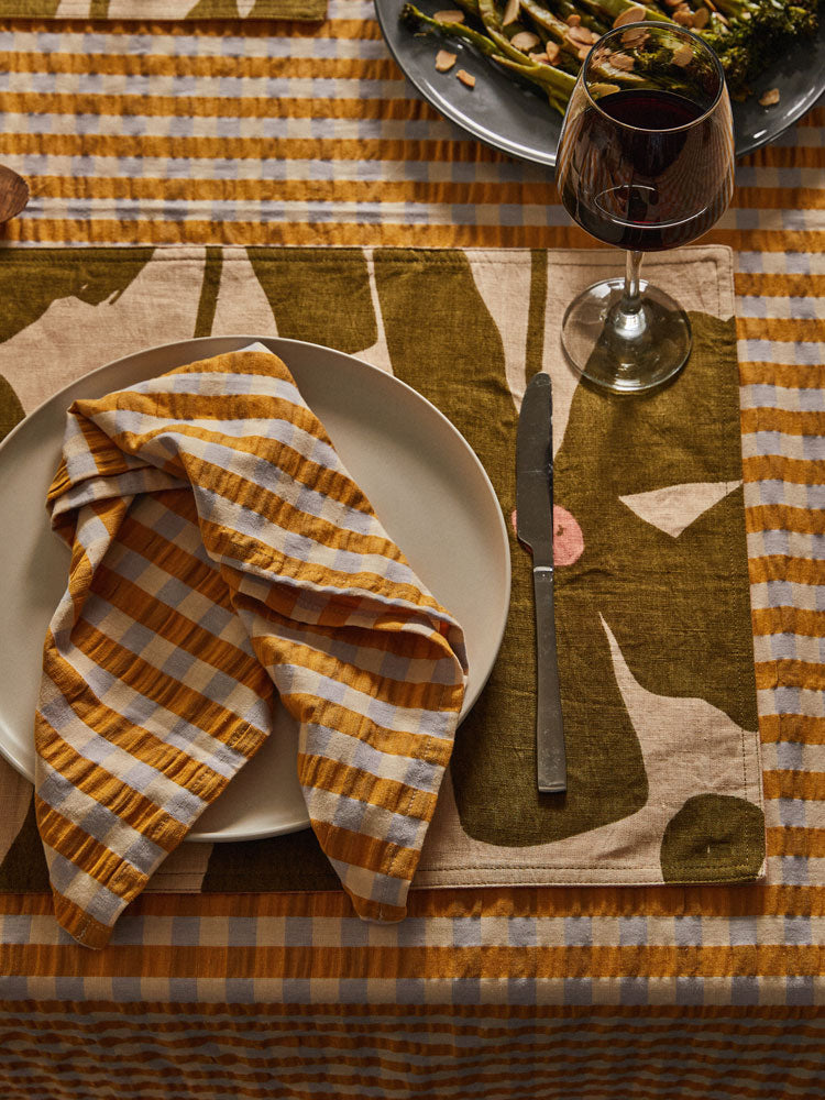 Olive Poppy Placemat Set &amp; Napkin Set Bundle  by Mosey Me