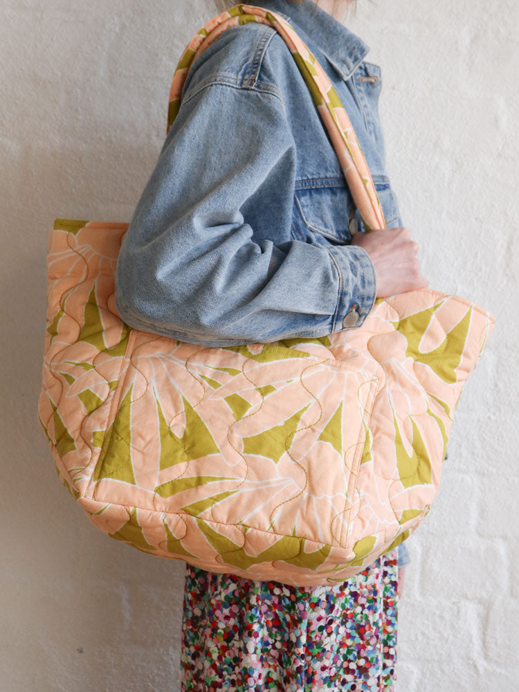 Margarita Quilted Bag - Peach  by Mosey Me