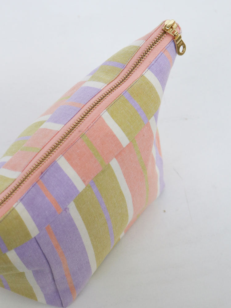 Miami Stripe Cosmetic Case  by Mosey Me