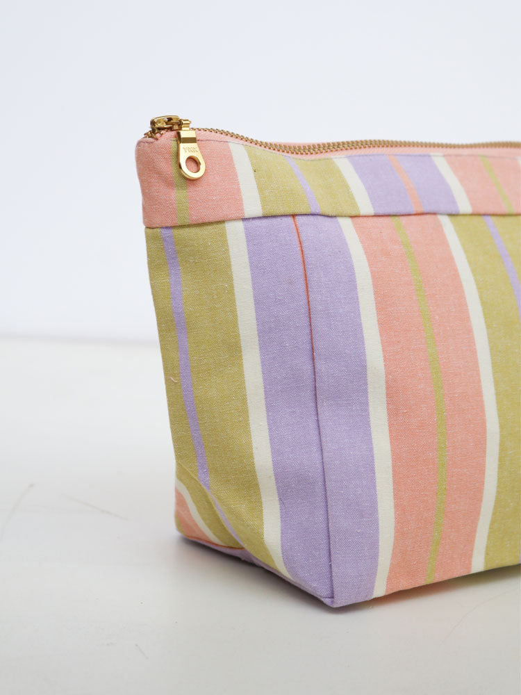 Miami Stripe Cosmetic Case  by Mosey Me