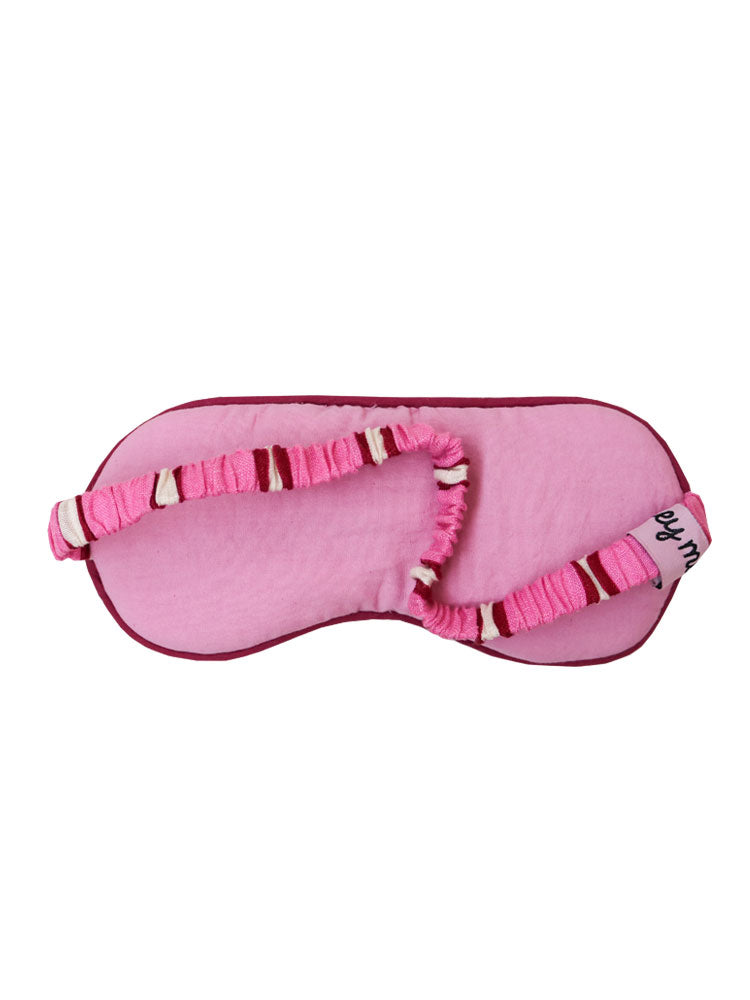 Raspberry Stripe Eye Mask  by Mosey Me