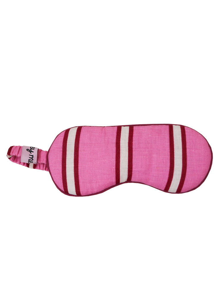 Raspberry Stripe Eye Mask  by Mosey Me