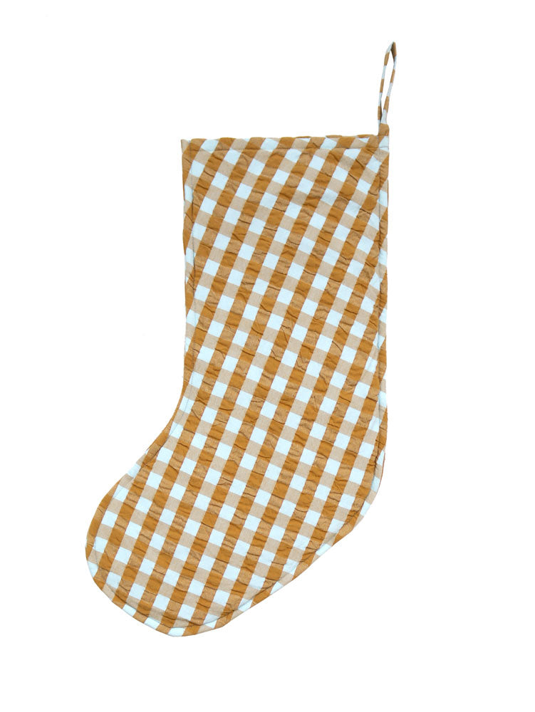 Honey Blue Seersucker Stocking  by Mosey Me