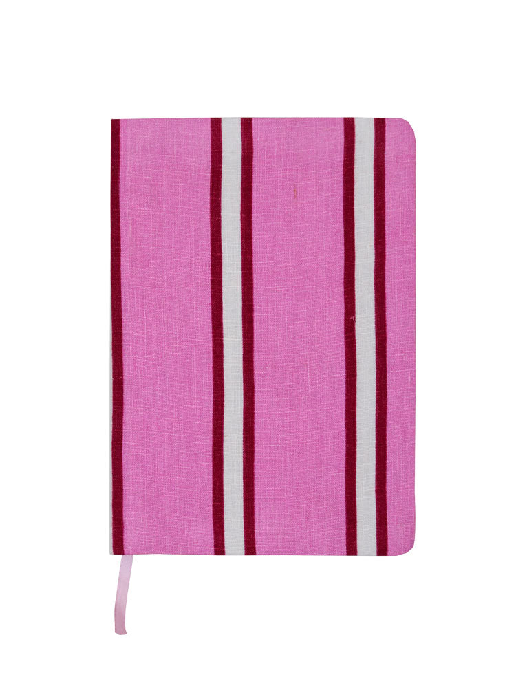 Raspberry Stripe Notebook  by Mosey Me