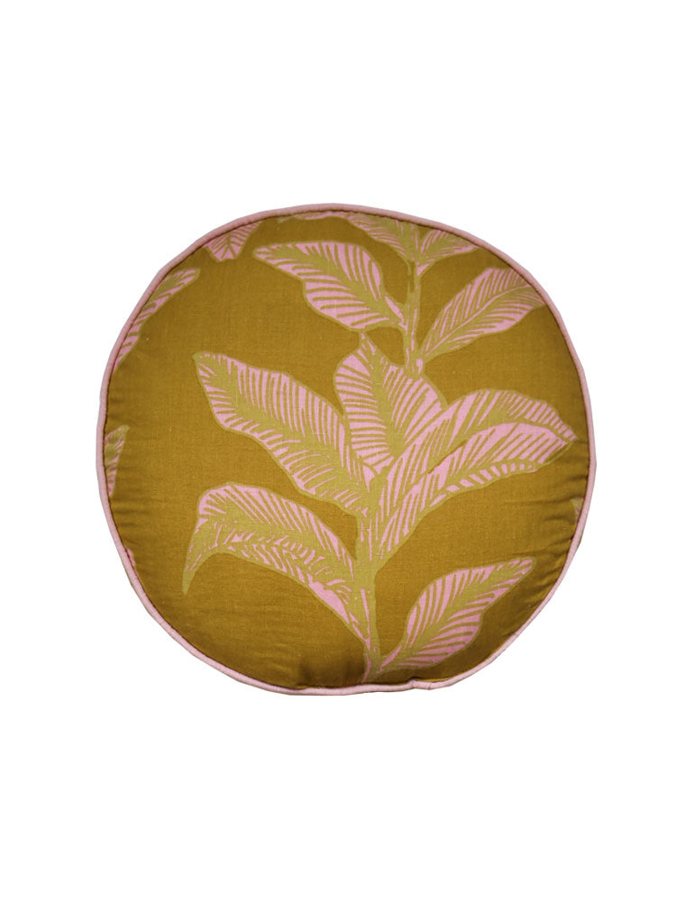 Meridian Gold Round Cushion  by Mosey Me