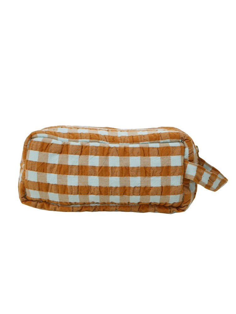 Honey Blue Seersucker Dopp Kit  by Mosey Me