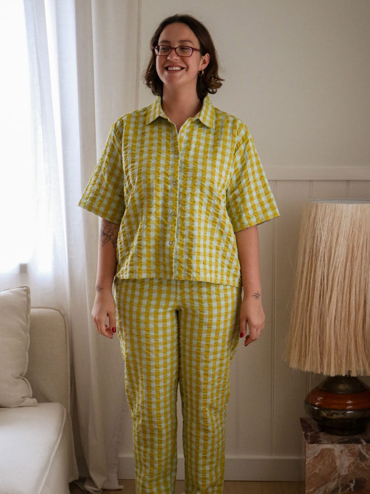 Citrus Seersucker Pyjama Set  by Mosey Me