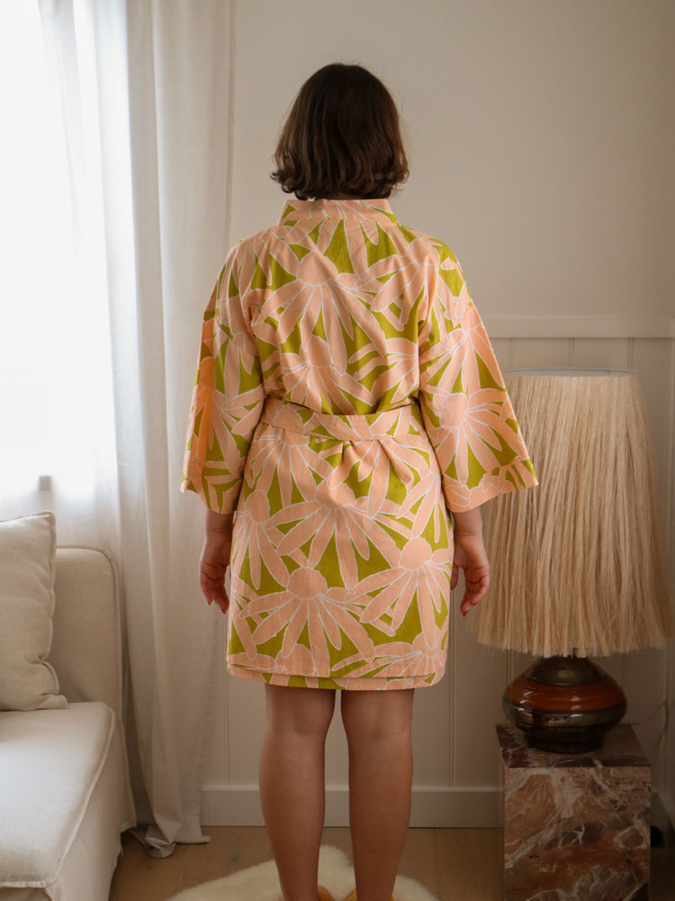 Margarita Short Robe - Peach  by Mosey Me