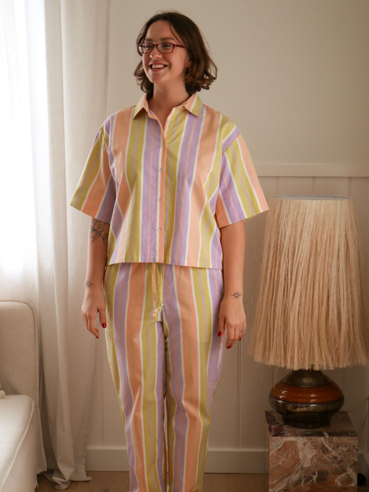 Miami Stripe Pyjama Set  by Mosey Me