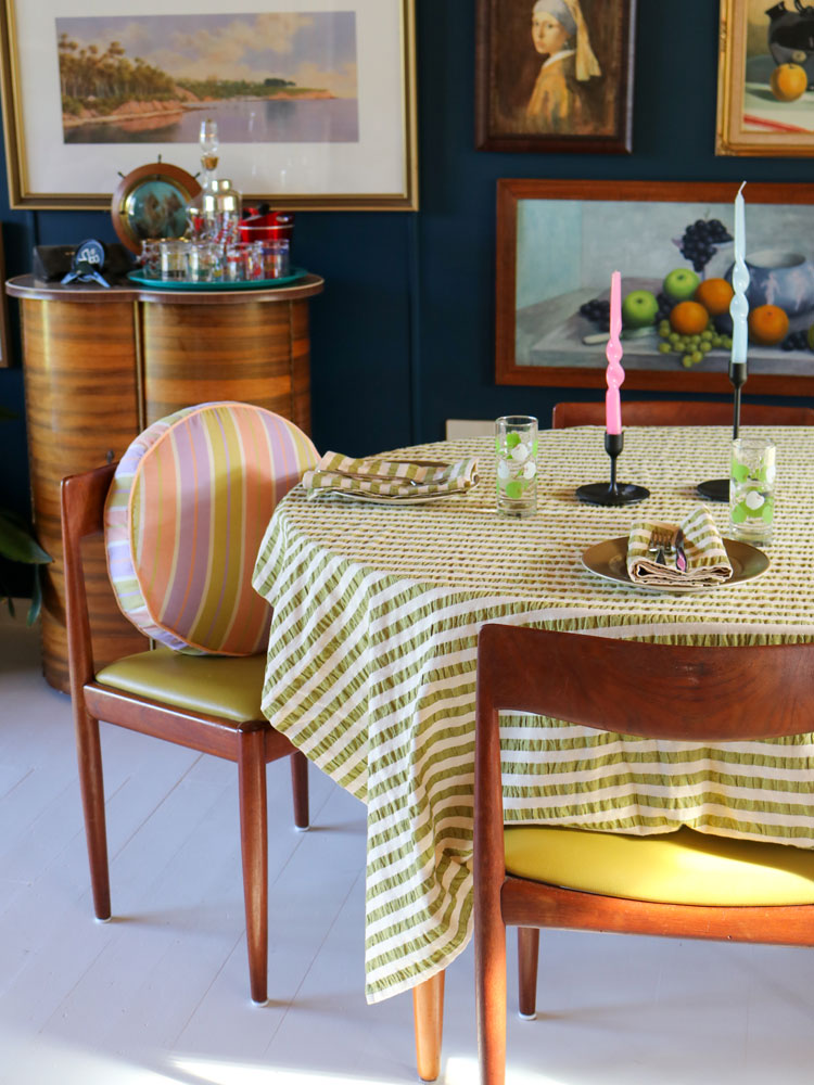 Seersucker Stripe Tablecloth  by Mosey Me