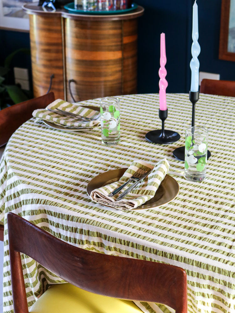 Seersucker Stripe Tablecloth  by Mosey Me