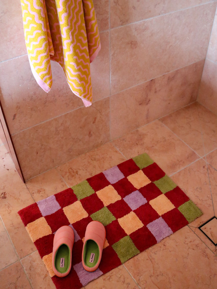 Winter Checkers Bath Mat  by Mosey Me