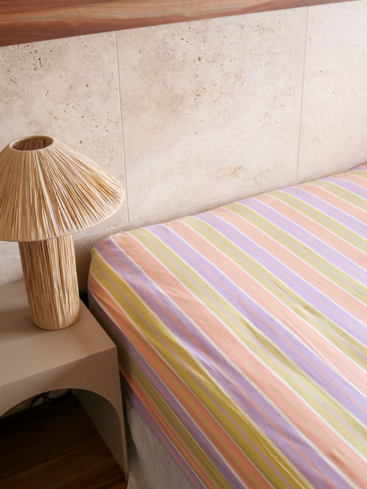 Miami Stripe Fitted Sheet  by Mosey Me