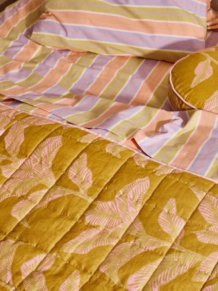 Meridian Gold Quilted Throw  by Mosey Me