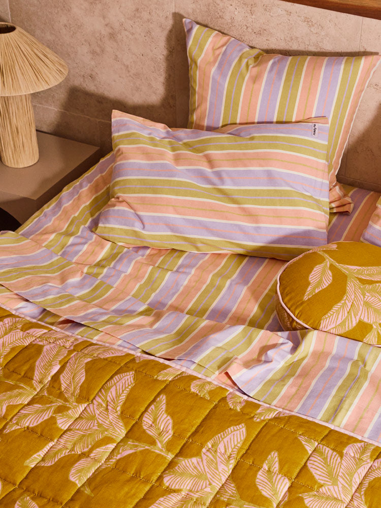 Miami Stripe Standard Pillowcase Set  by Mosey Me