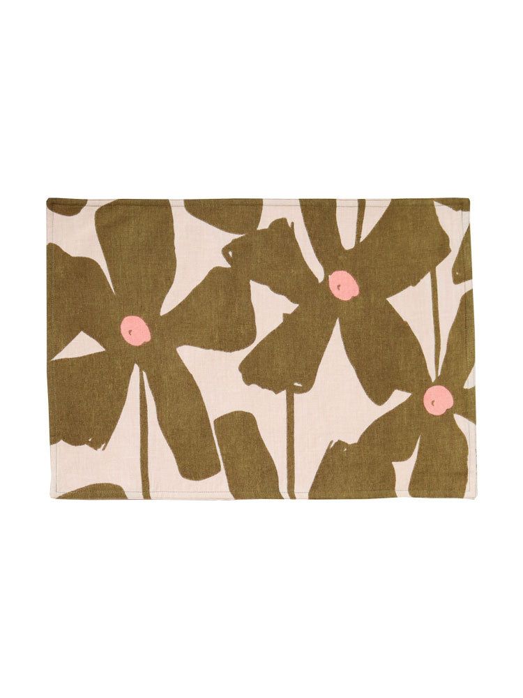 Olive Poppy Placemat Set &amp; Napkin Set Bundle  by Mosey Me